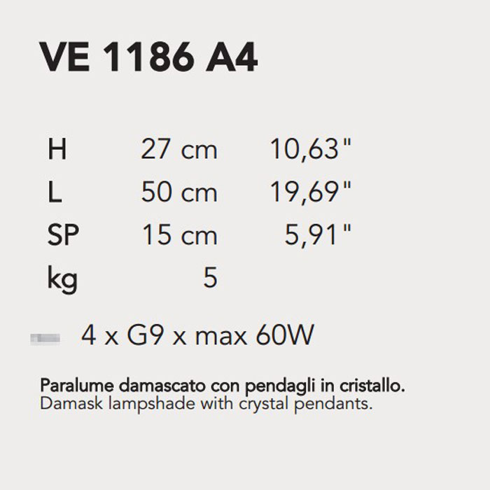 Итальянский бра IMPERO&DECO 1186/A4 фабрики MASIERO