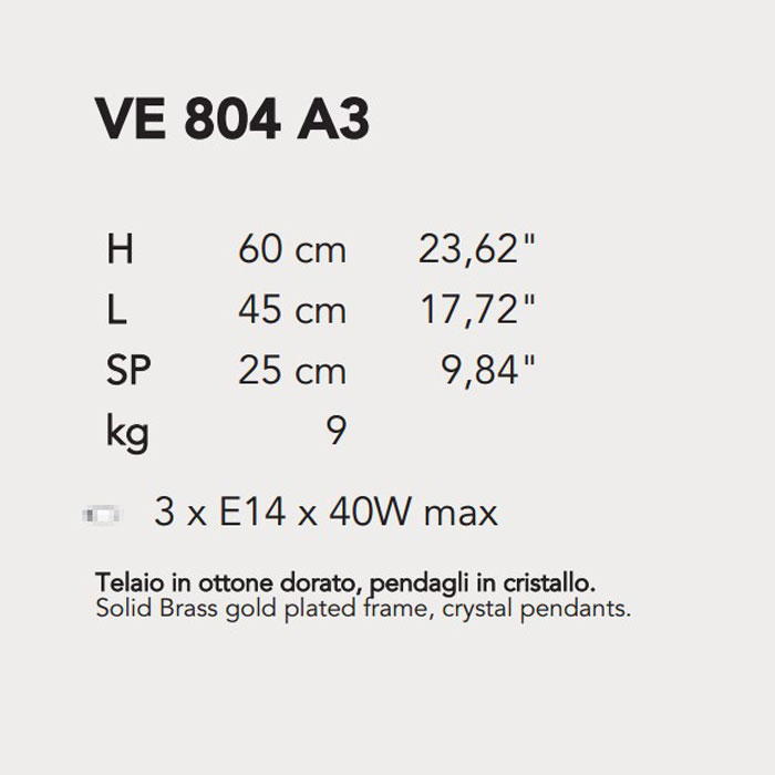 Итальянский бра IMPERO&DECO 804/A3 фабрики MASIERO