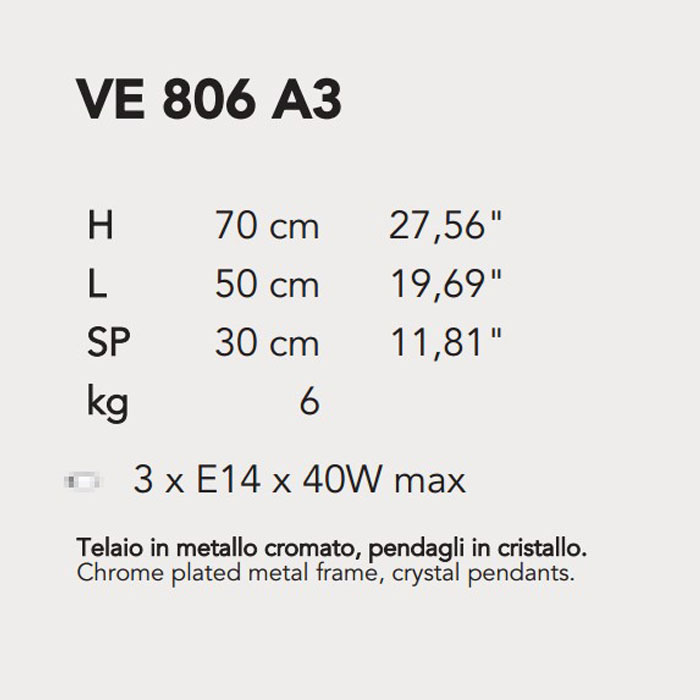 Итальянский бра IMPERO&DECO 806/A3 фабрики MASIERO