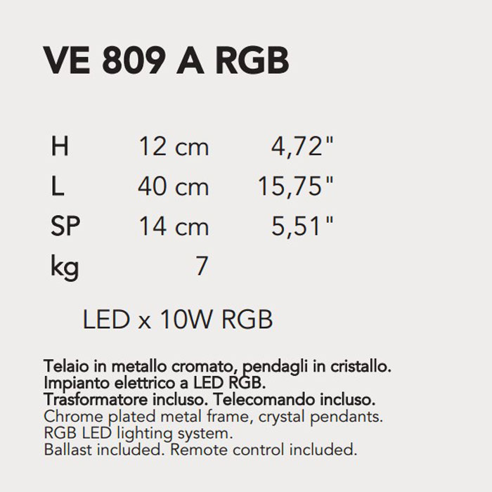 Итальянский бра IMPERO&DECO 809/A RGB фабрики MASIERO