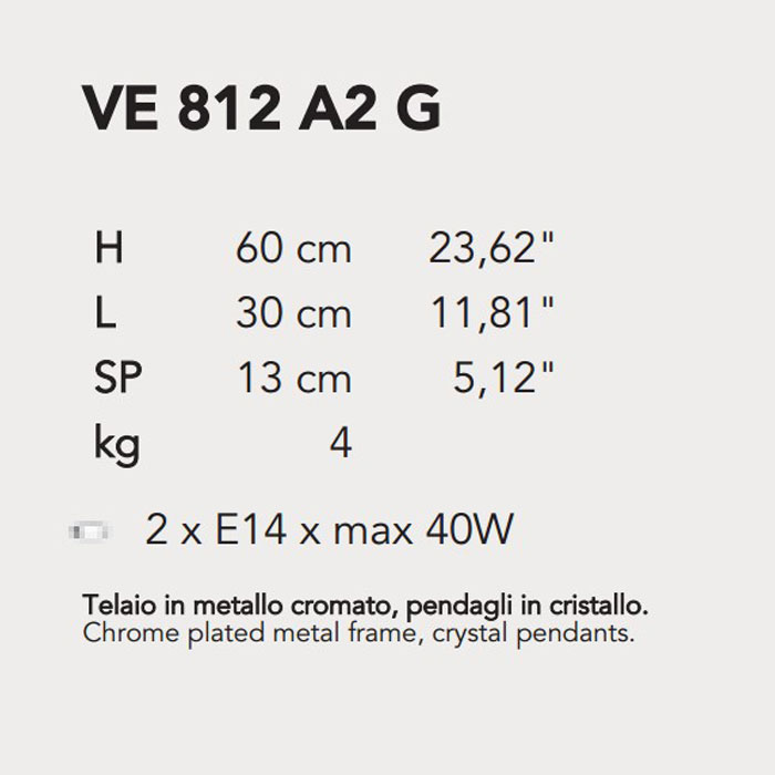 Итальянский бра IMPERO&DECO 812/A2 G фабрики MASIERO