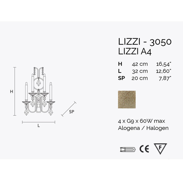 Итальянский бра LIZZI A4 P01 фабрики MASIERO