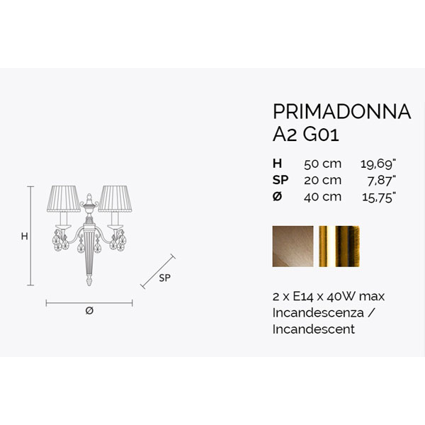 Итальянский бра PRIMADONNA A2 фабрики MASIERO