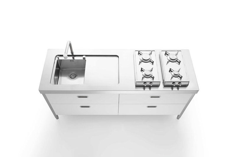 Итальянский кухонный гарнитур 190 White фабрики ALPES INOX