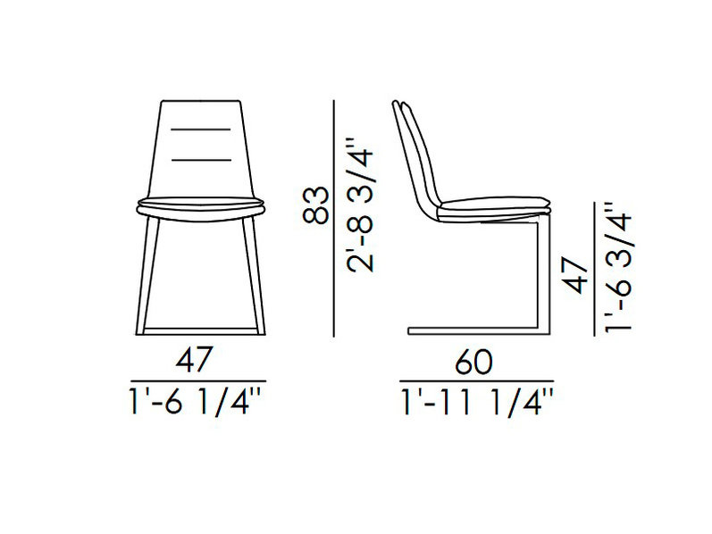 Итальянский стул LADY cantilever фабрики EFORMA