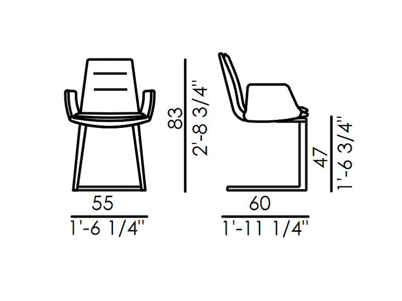 Итальянский стул LADY cantilever фабрики EFORMA