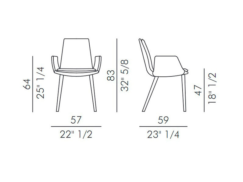 Итальянский стул LARA 4 gambe legno фабрики EFORMA