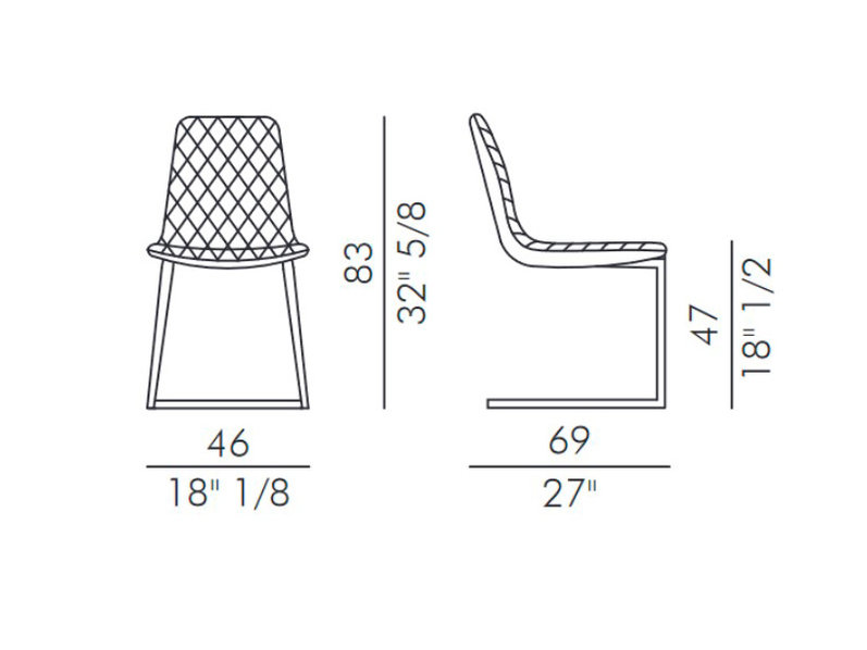 Итальянский стул LENNY cantilever фабрики EFORMA