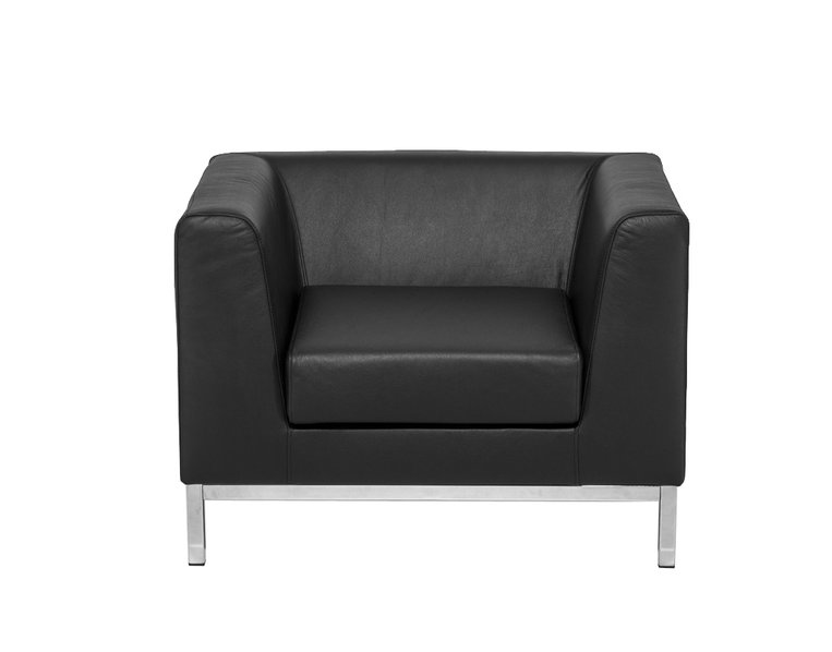 Кресло CUBE+ черная кожа от дизайнерской студии Profoffice