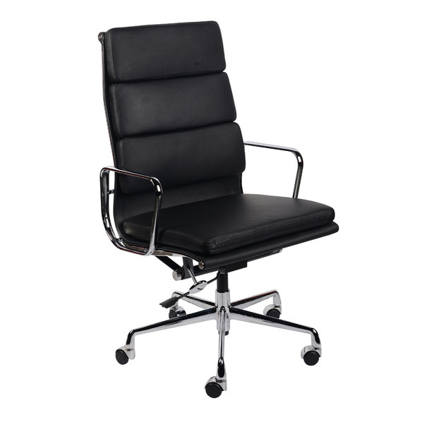 Кресло Eames Style HB Soft Pad Executive Chair EA 219 черная кожа от дизайнера CHARLES & RAY EAMES