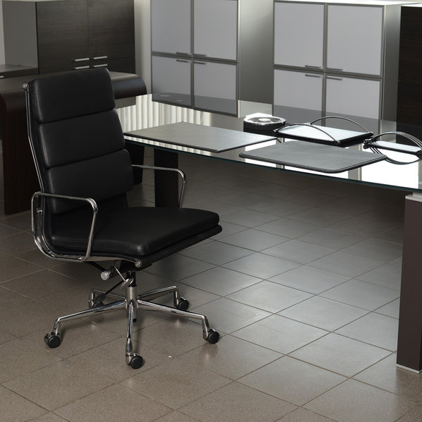 Кресло Eames Style HB Soft Pad Executive Chair EA 219 черная кожа от дизайнера CHARLES & RAY EAMES