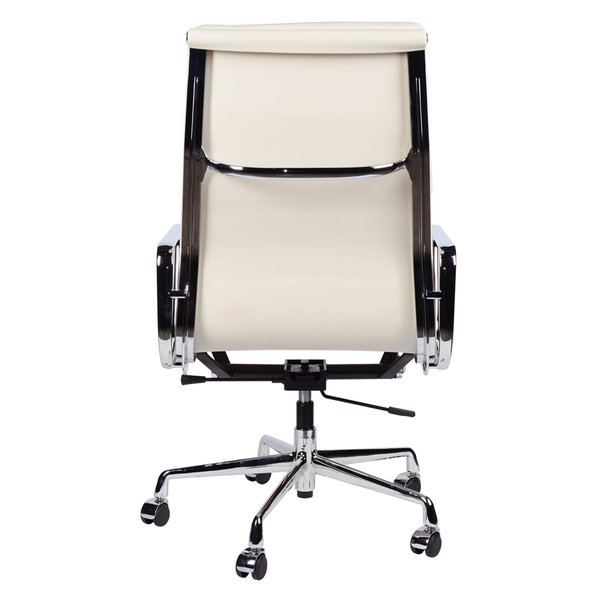 Кресло Eames Style HB Soft Pad Executive Chair EA 219 кремовая кожа от дизайнера CHARLES & RAY EAMES