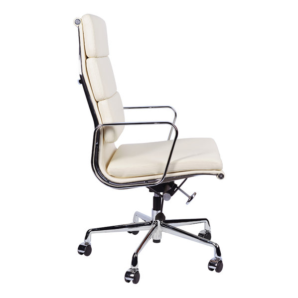 Кресло Eames Style HB Soft Pad Executive Chair EA 219 кремовая кожа от дизайнера CHARLES & RAY EAMES