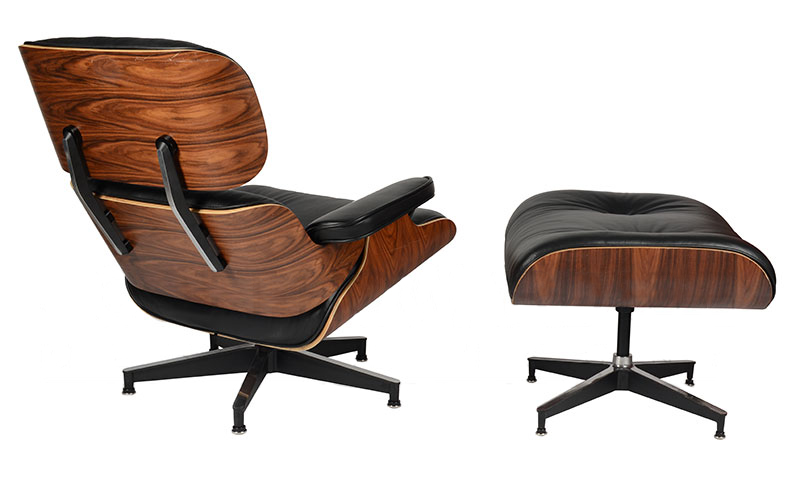 Кресло Eames Style Lounge Chair & Ottoman Black Premium U.S. Version от дизайнера CHARLES & RAY EAMES