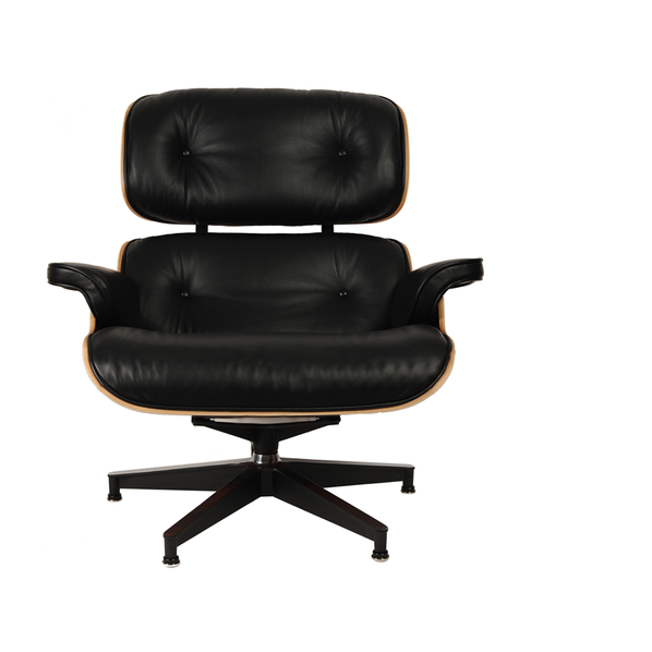 Кресло Eames Style Lounge Chair & Ottoman Black Premium U.S. Version от дизайнера CHARLES & RAY EAMES