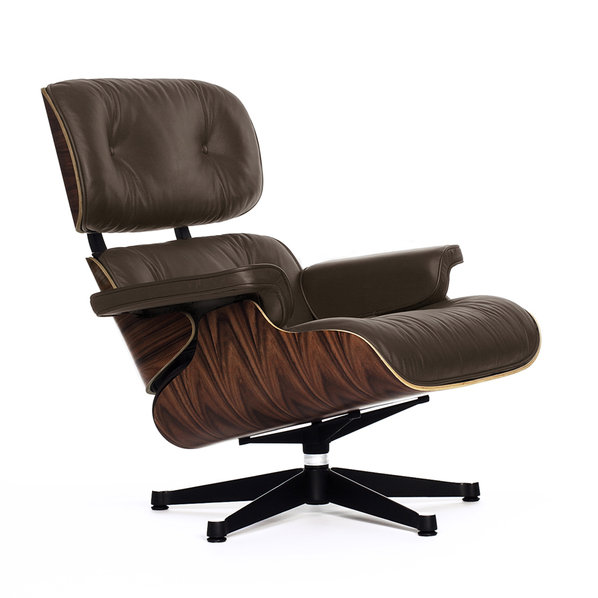 Кресло Eames Style Lounge Chair & Ottoman коричневое /палисандр от дизайнера CHARLES & RAY EAMES