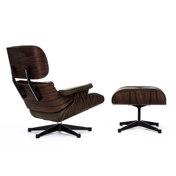 Кресло Eames Style Lounge Chair & Ottoman коричневое /палисандр от дизайнера CHARLES & RAY EAMES