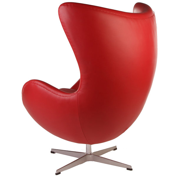 Кресло Egg Chair RedDeluxML035 база алюминий, кожа красная от дизайнера Arne Jacobsen