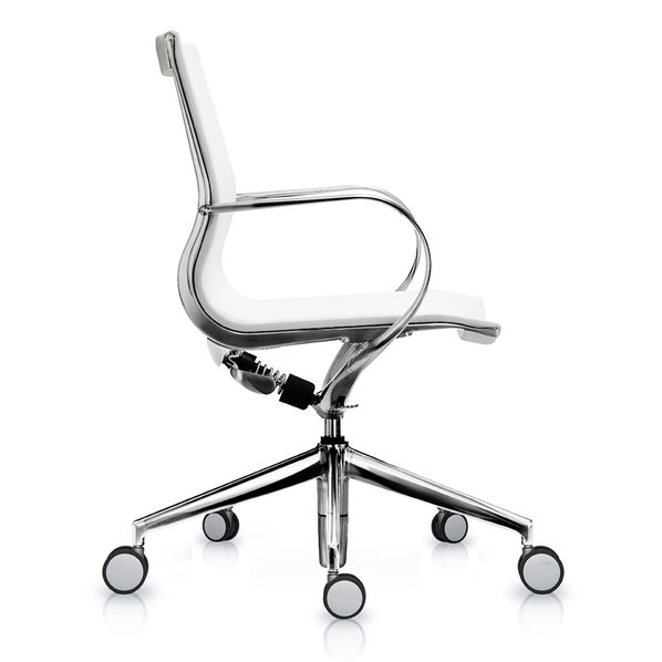 Кресло Mercury LB чисто-белая сетка, матовый алюминий от студии дизайна BARTOLI DESIGN