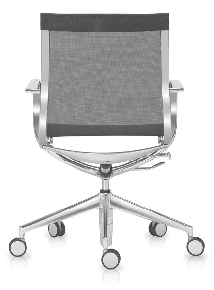 Кресло Mercury LB серая сетка, матовый алюминий от студии дизайна BARTOLI DESIGN