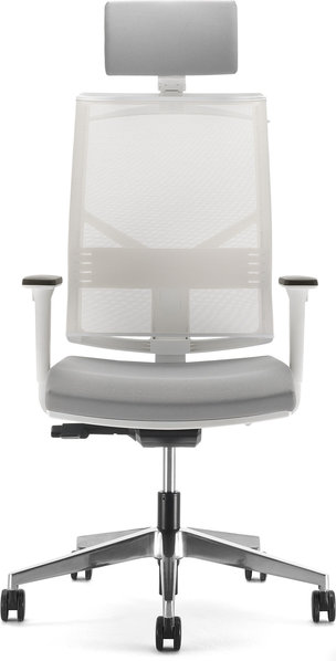 Кресло Play белое, темно-серая подушка, с подголовником от дизайнерской студии Profoffice