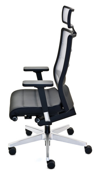 Кресло руководителя AIRPAD кожа, черный/белый фабрики Interstuhl