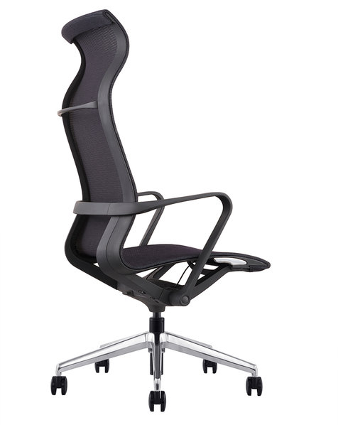 Кресло руководителя PROV HB черная сетка, база хром  от дизайнера NIKE AO