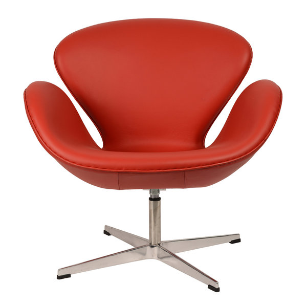 Кресло Style Swan Chair красная кожа от дизайнера Arne Jacobsen
