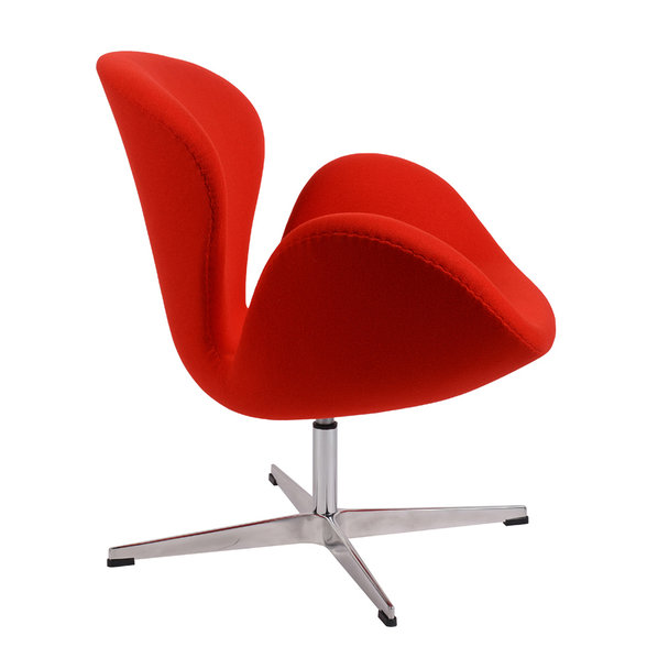 Кресло Style Swan Chair красная шерсть от дизайнера Arne Jacobsen