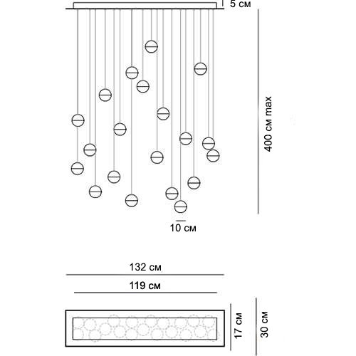 Люстра 14.20 Rectangle Pendant Chandelier от дизайнера Omer Arbel