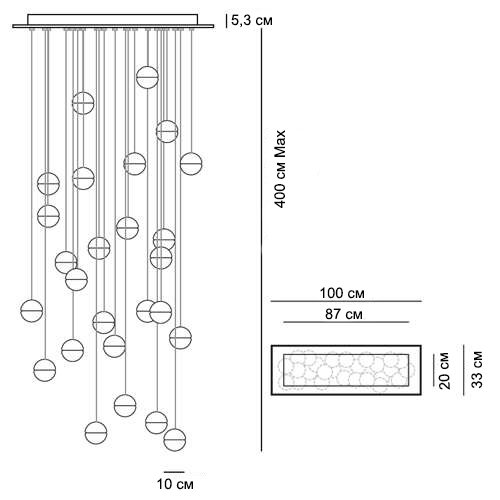 Люстра 14.26 Rectangle Pendant Chandelier от дизайнера Omer Arbel