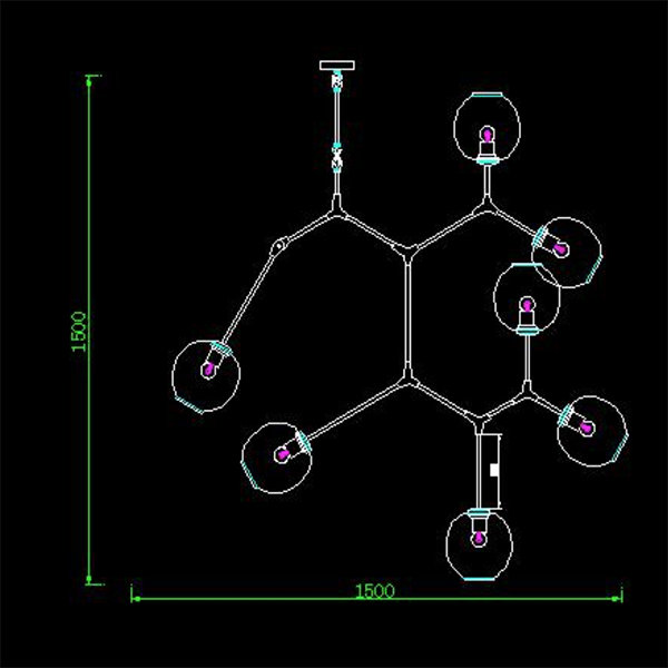 Люстра Branching Bubbles 7 Vertical Nickel от дизайнера Lindsey Adelman