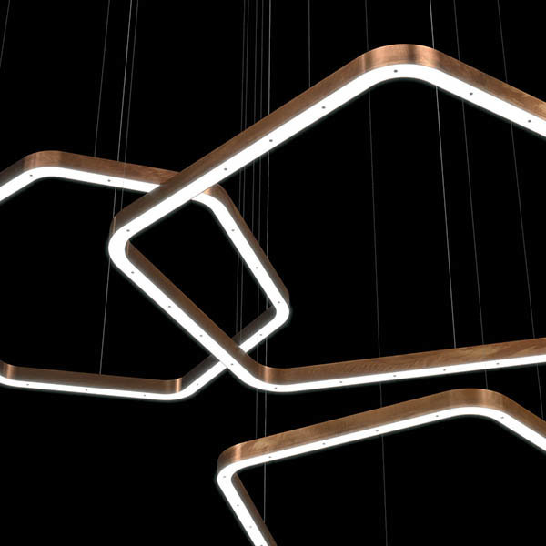 Люстра Light Ring Horizontal Polygonal D50 Brass от дизайнера Massimo Castagna
