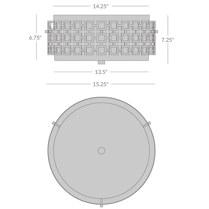 Люстра Parker Flush Mount Nickel фабрики JONATHAN ADLER