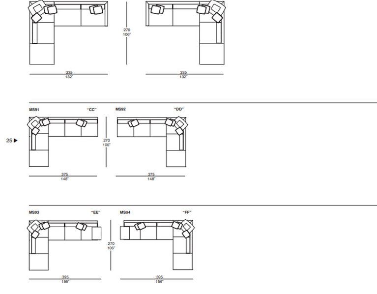 Итальянский диван MERCURY SOFT 02 Silver Label фабрики IL LOFT