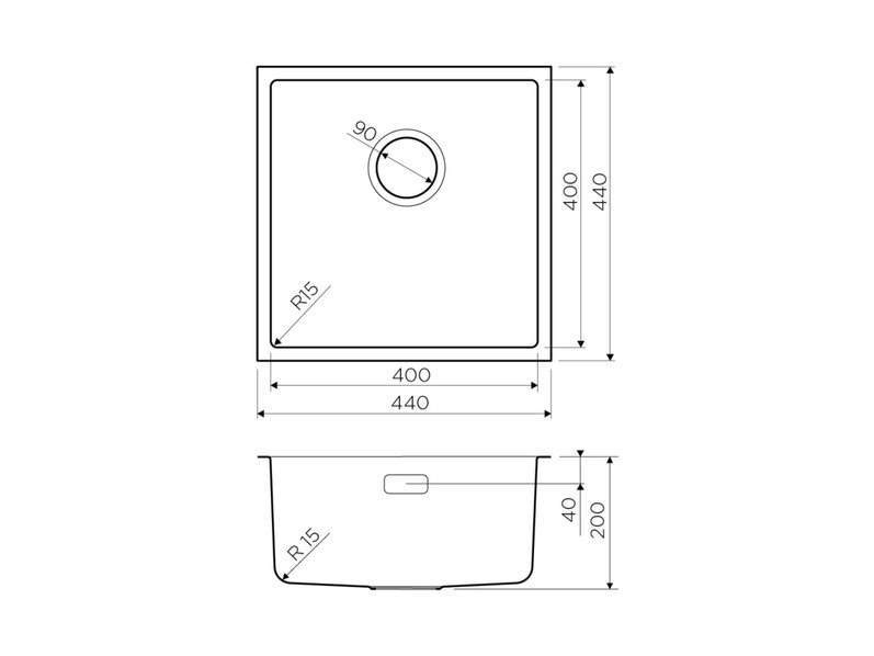 Мойка TADZAVA 44-U QUADRO фабрики OMOIKIRI