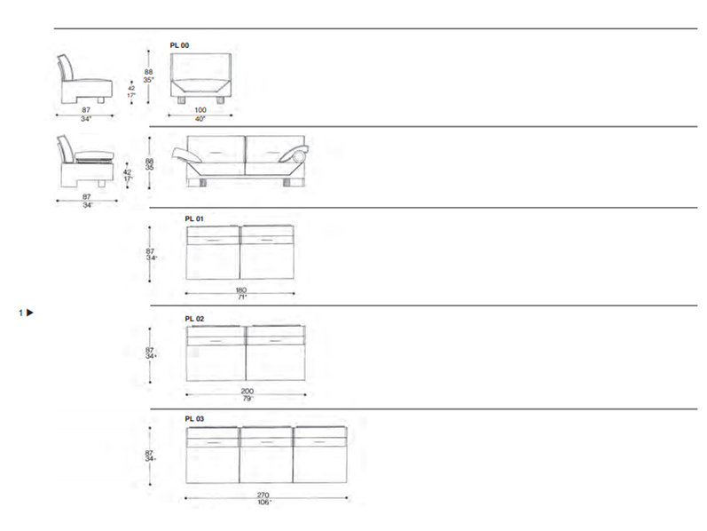 Итальянский диван PLAN LINE Silver Label фабрики IL LOFT