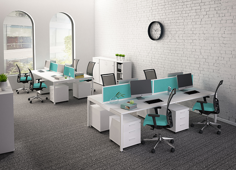 Система офисных столов Nova U Slide (для нескольких сотрудников) фабрики Narbutas