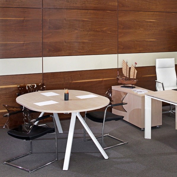 Стол для переговоров Astro L180 см св.дуб/белый от дизайнерской студии Profoffice