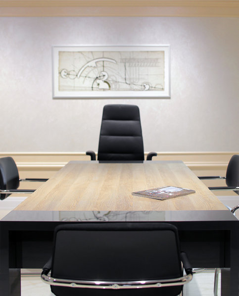 Стол для переговоров Lava гавана/серый глянец от дизайнерской студии Profoffice