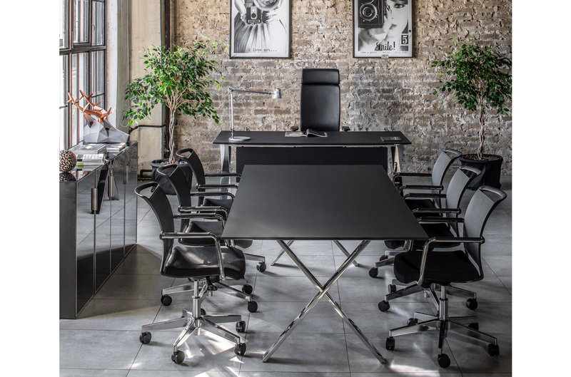 Стол руководителя Ancona L190 черный/хром от дизайнерской студии Profoffice