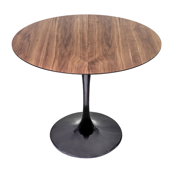 Стол Tulip Table D90 темный орех, черная база от дизайнера EERO SAARINEN