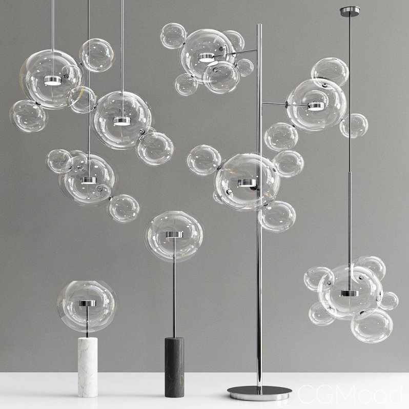 Светильник Bolle Linear 14 Bubbles Nickel от дизайнеров Giapato & Coombes