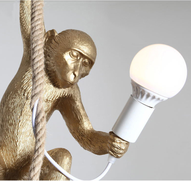 Светильник Monkey Gold Lamp Ceiling фабрики Seletti