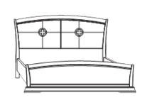 Кровать с простеганным изголовьем и изножьем