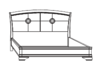 Кровать с простеганным изголовьем без изножья