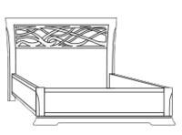 Кровать односпальная с резным изголовьем и контейнером