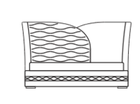 Кровать с фигурным изголовьем 180