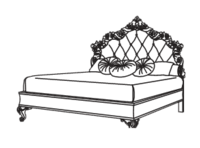 Кровать (отделка серебром)