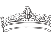 Корона с балдахином(отделка серебром,детали золотом)